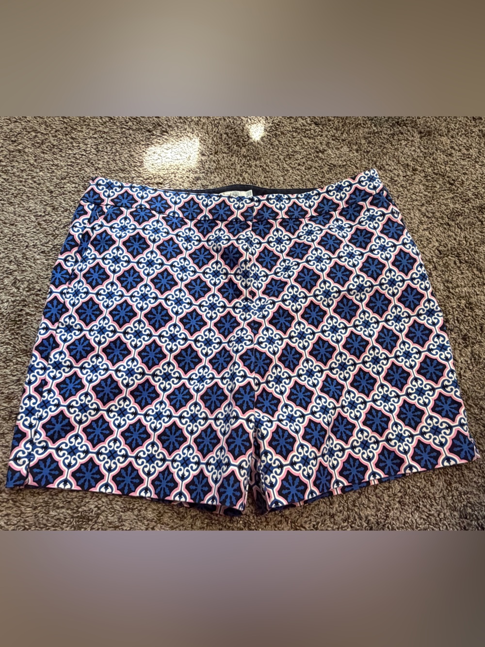 Boden Blue & White Tile-Print Women’s Shorts